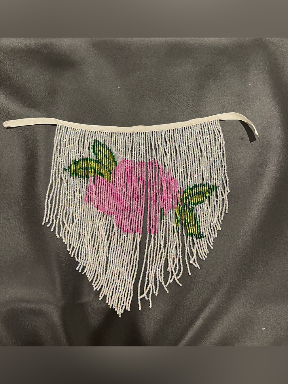 Handmade Pink Floral Beaded Fringe